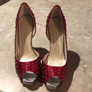 Caparros Red shoes with metallic spikes